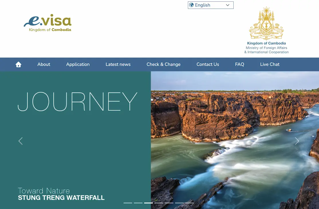 Cambodia evisa application official site