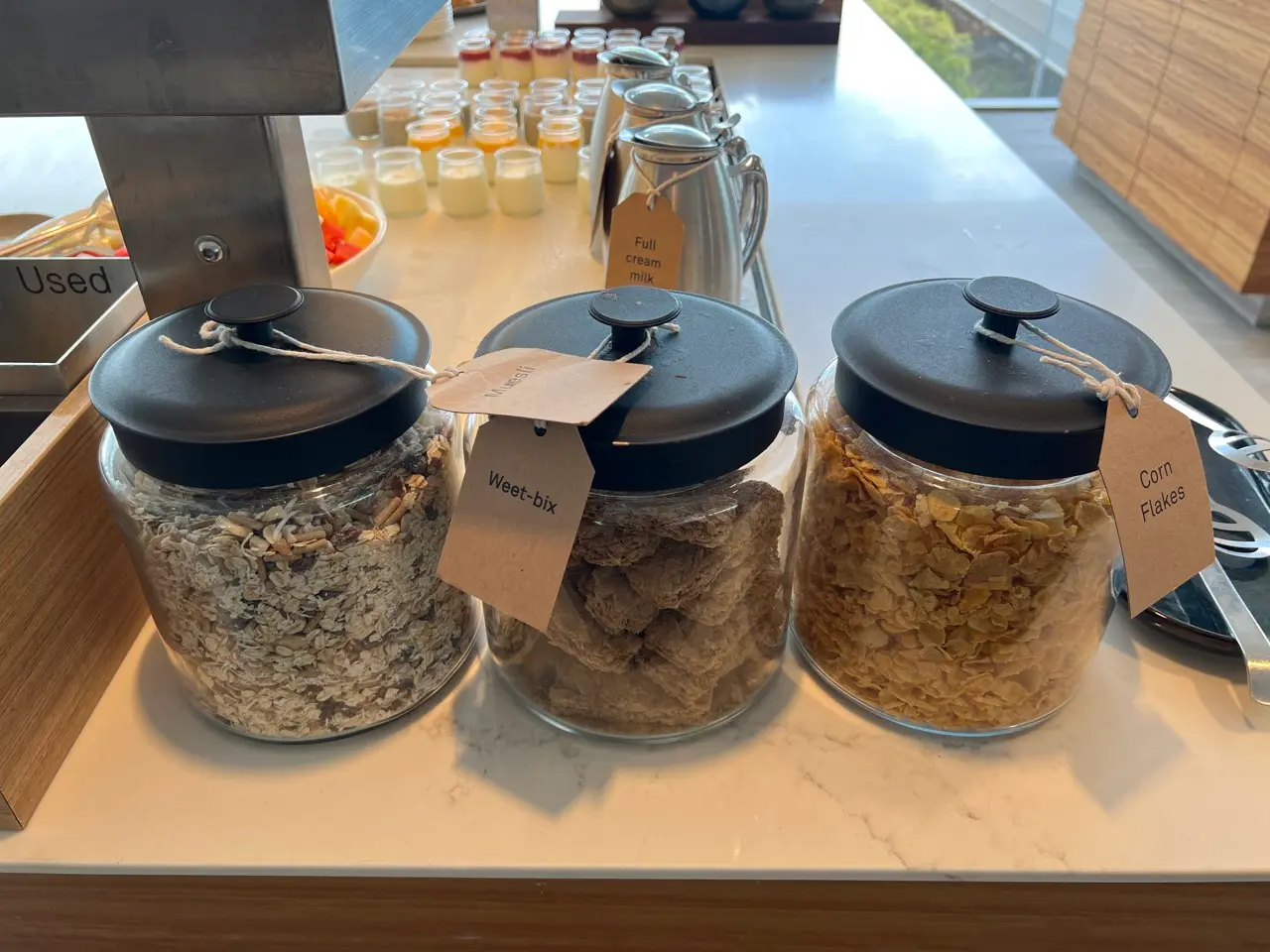 Qantas lounge muesli