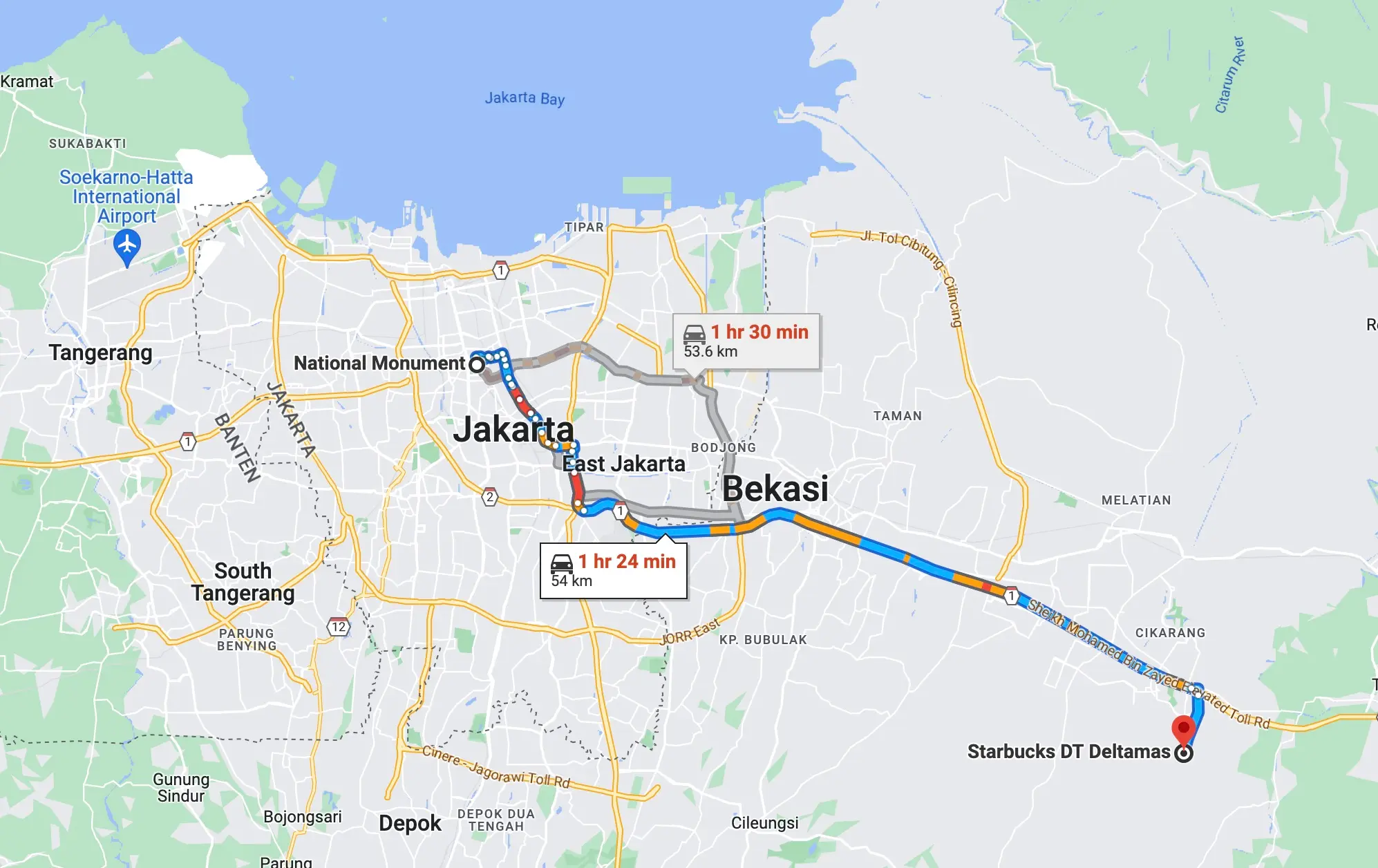 The location of Starbuck at Deltamas, Indonesia