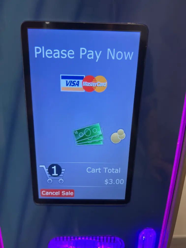 Vending machine payment device